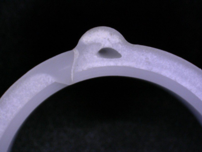 Detailed view of a ring with a circular hole
