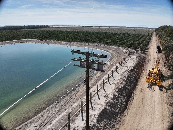 A water treatment facility featuring storage tanks